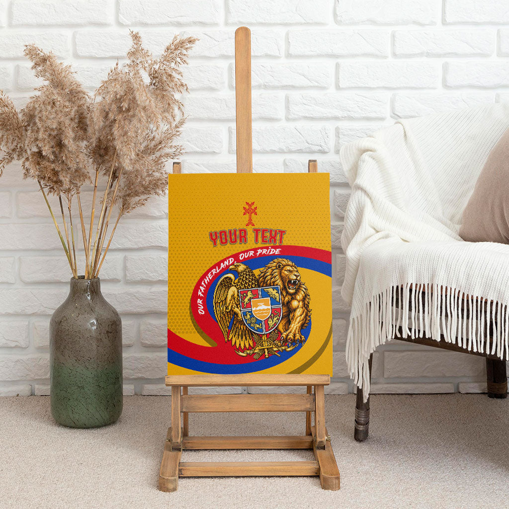 Personalized Armenia Coat Of Arms Canvas Wall Art Armenian Flag Map And Patriotic Eagle Lion