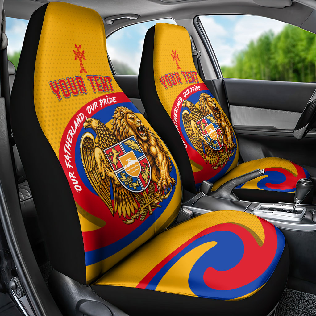 Personalized Armenia Coat Of Arms Car Seat Cover Armenian Flag Map And Patriotic Eagle Lion