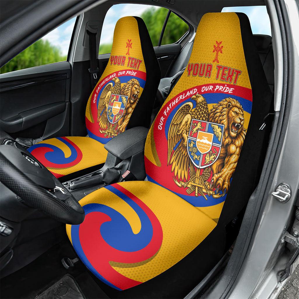 Personalized Armenia Coat Of Arms Car Seat Cover Armenian Flag Map And Patriotic Eagle Lion