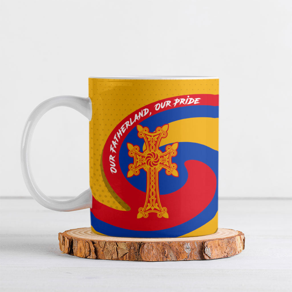 Personalized Armenia Coat Of Arms Ceramic Mug Armenian Flag Map And Patriotic Eagle Lion