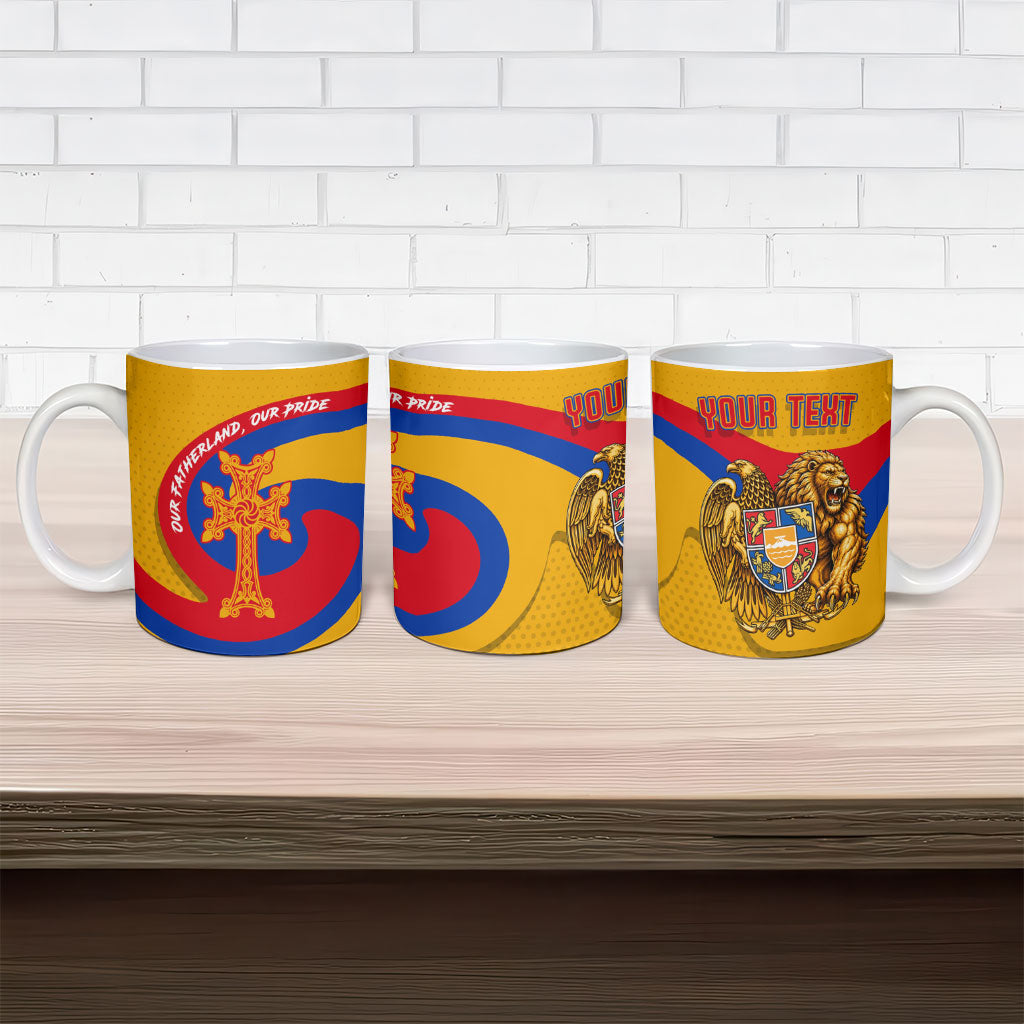 Personalized Armenia Coat Of Arms Ceramic Mug Armenian Flag Map And Patriotic Eagle Lion