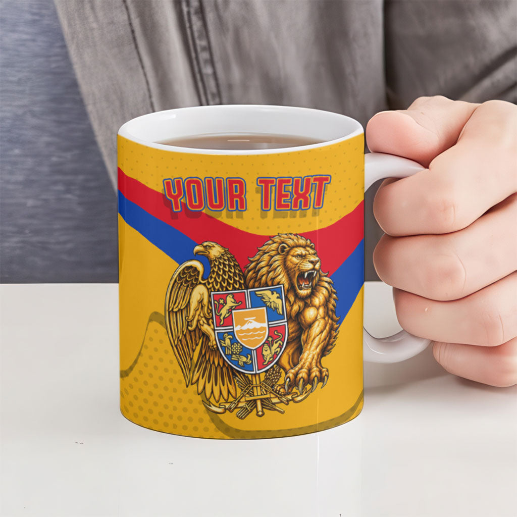 Personalized Armenia Coat Of Arms Ceramic Mug Armenian Flag Map And Patriotic Eagle Lion