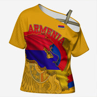Personalized Armenia Coat Of Arms Cross Shoulder Shirt Armenian Flag Map And Patriotic Eagle Lion