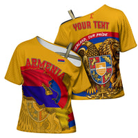 Personalized Armenia Coat Of Arms Cross Shoulder Shirt Armenian Flag Map And Patriotic Eagle Lion