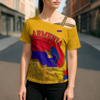 Personalized Armenia Coat Of Arms Cross Shoulder Shirt Armenian Flag Map And Patriotic Eagle Lion