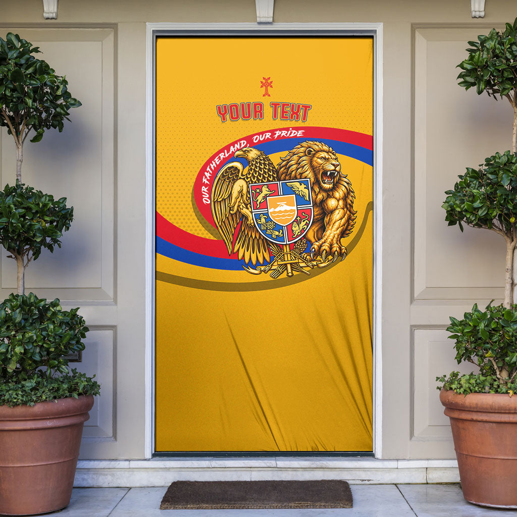 Personalized Armenia Coat Of Arms Door Cover Armenian Flag Map And Patriotic Eagle Lion