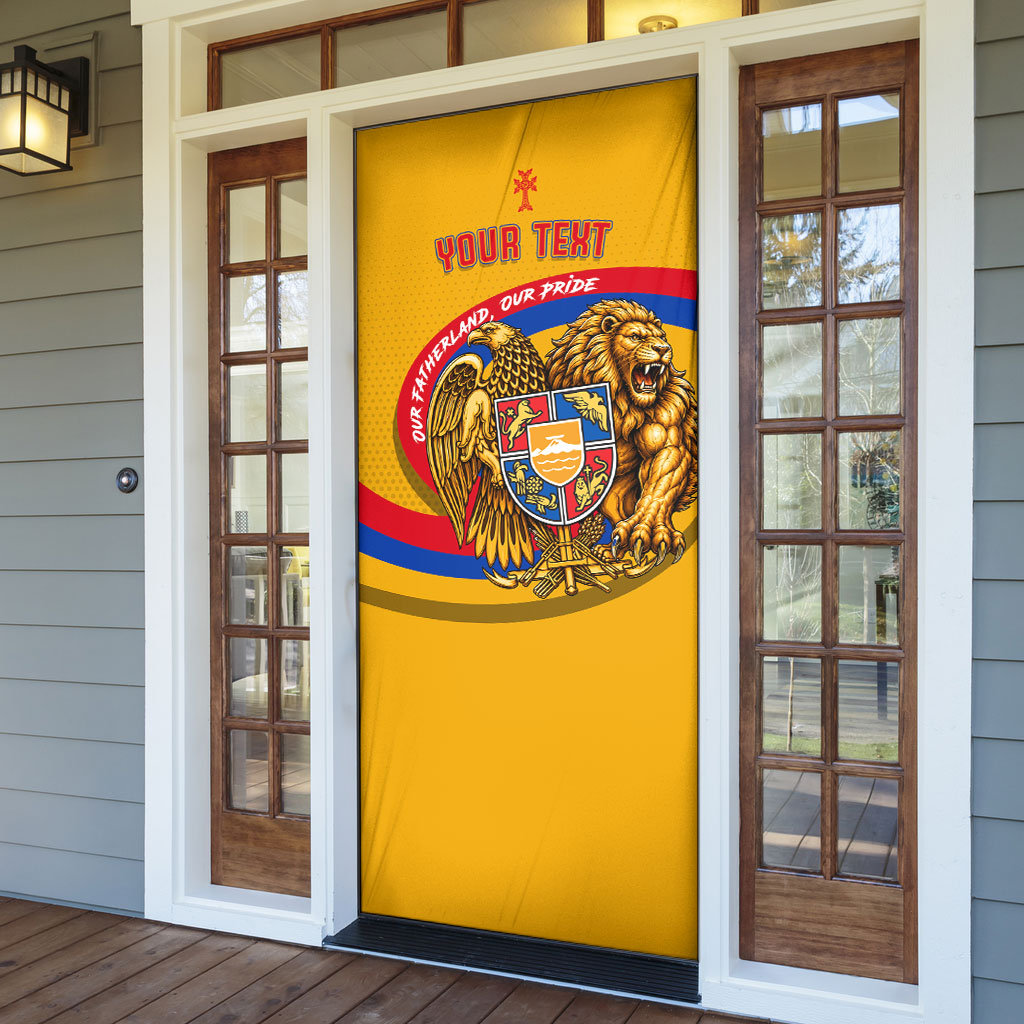 Personalized Armenia Coat Of Arms Door Cover Armenian Flag Map And Patriotic Eagle Lion