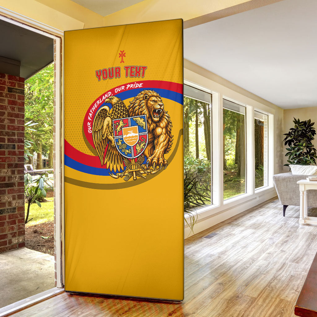 Personalized Armenia Coat Of Arms Door Cover Armenian Flag Map And Patriotic Eagle Lion