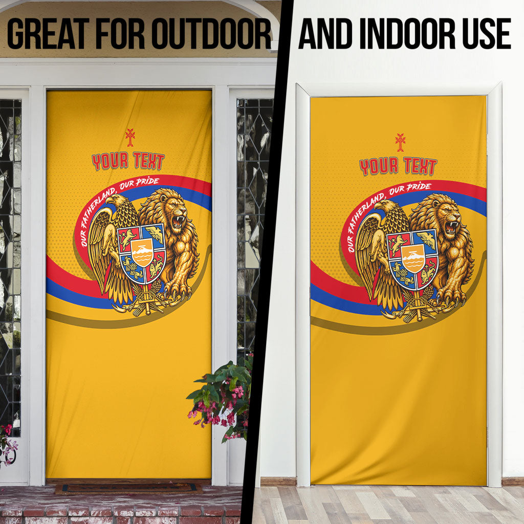 Personalized Armenia Coat Of Arms Door Cover Armenian Flag Map And Patriotic Eagle Lion