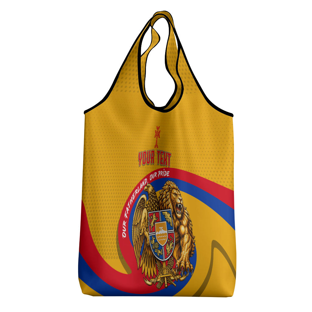Personalized Armenia Coat Of Arms Grocery Bag Armenian Flag Map And Patriotic Eagle Lion