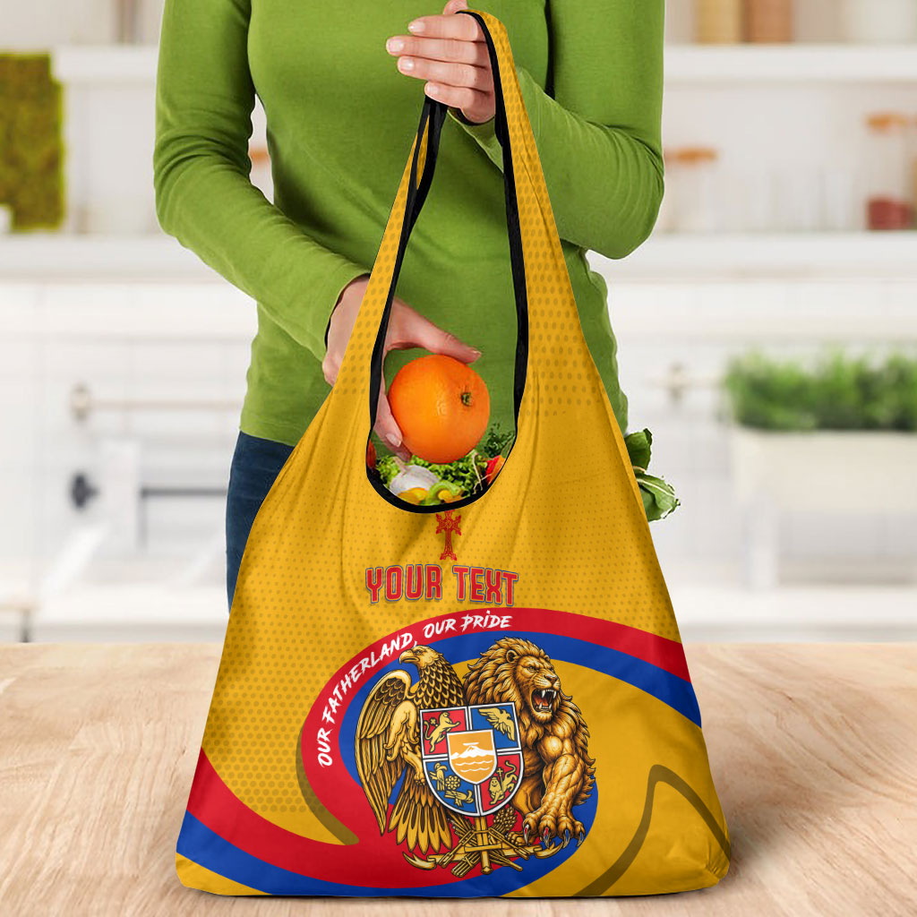 Personalized Armenia Coat Of Arms Grocery Bag Armenian Flag Map And Patriotic Eagle Lion