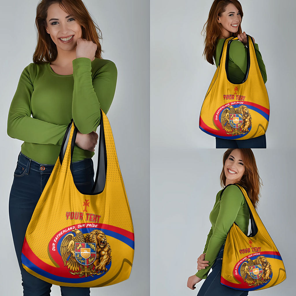 Personalized Armenia Coat Of Arms Grocery Bag Armenian Flag Map And Patriotic Eagle Lion