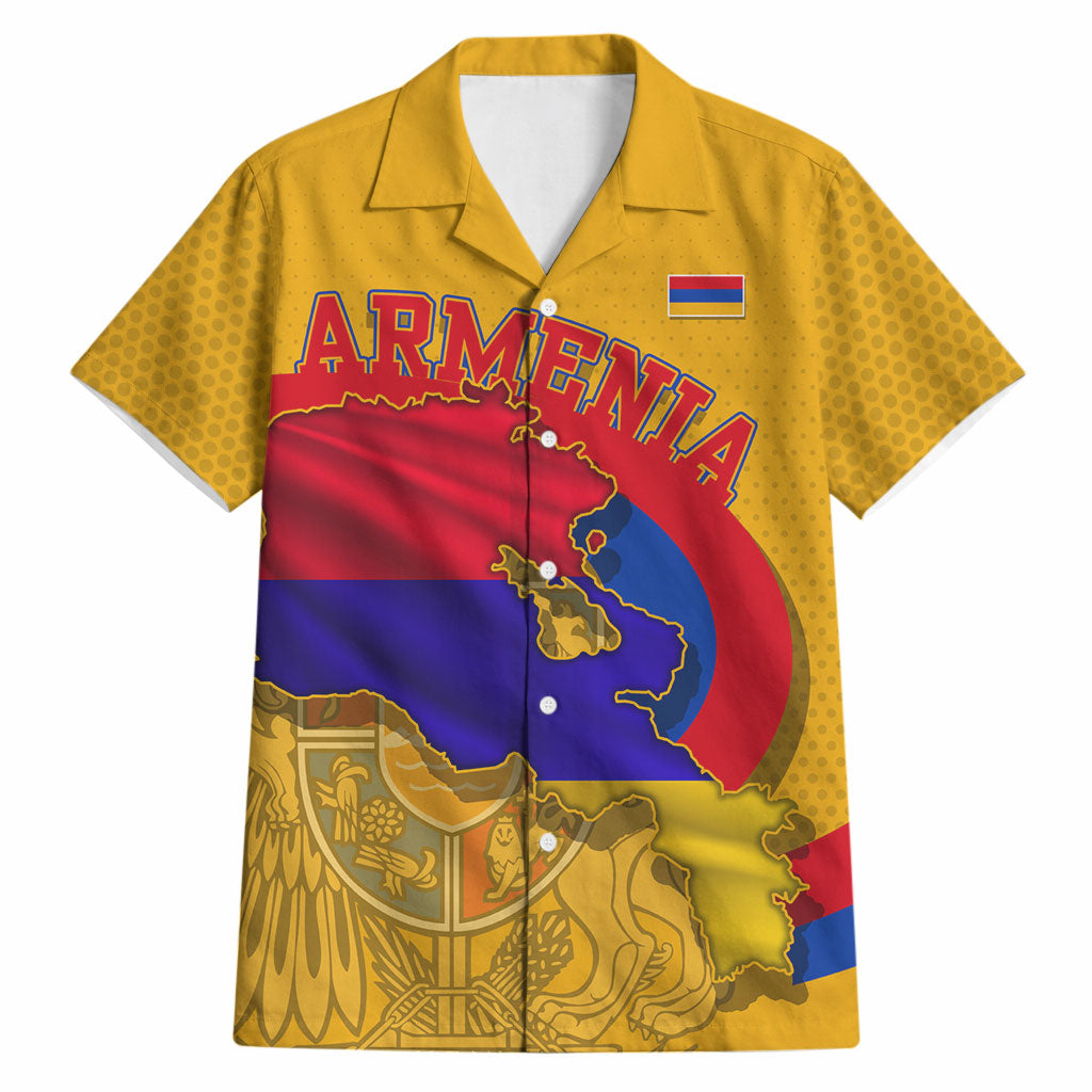 Personalized Armenia Coat Of Arms Hawaiian Shirt Armenian Flag Map And Patriotic Eagle Lion