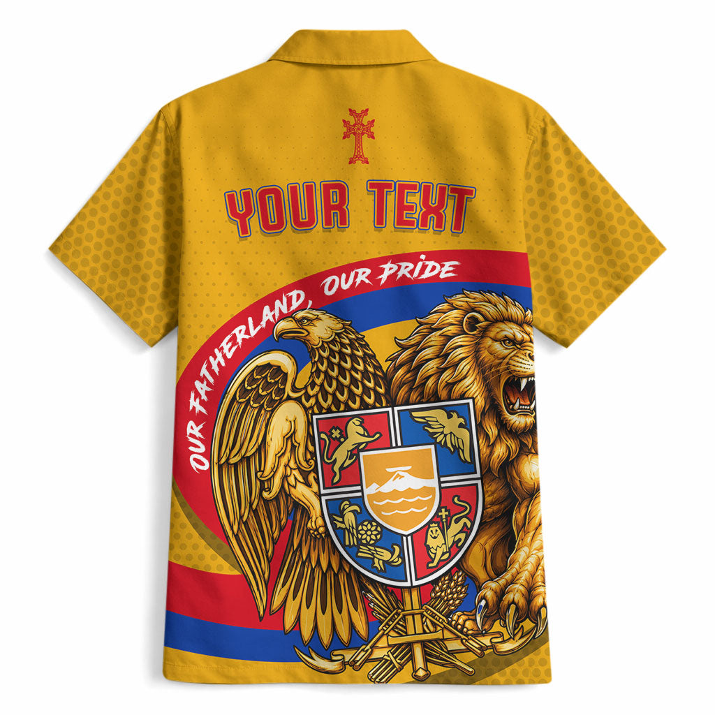 Personalized Armenia Coat Of Arms Hawaiian Shirt Armenian Flag Map And Patriotic Eagle Lion