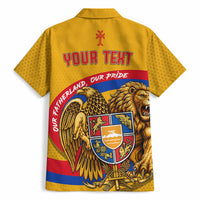Personalized Armenia Coat Of Arms Hawaiian Shirt Armenian Flag Map And Patriotic Eagle Lion