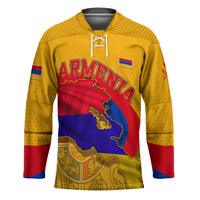 Personalized Armenia Coat Of Arms Hockey Jersey Armenian Flag Map And Patriotic Eagle Lion