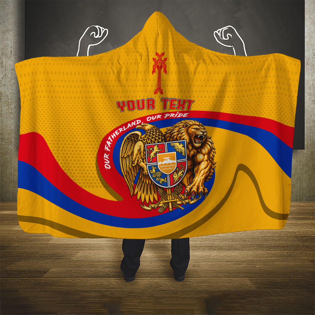Personalized Armenia Coat Of Arms Hooded Blanket Armenian Flag Map And Patriotic Eagle Lion