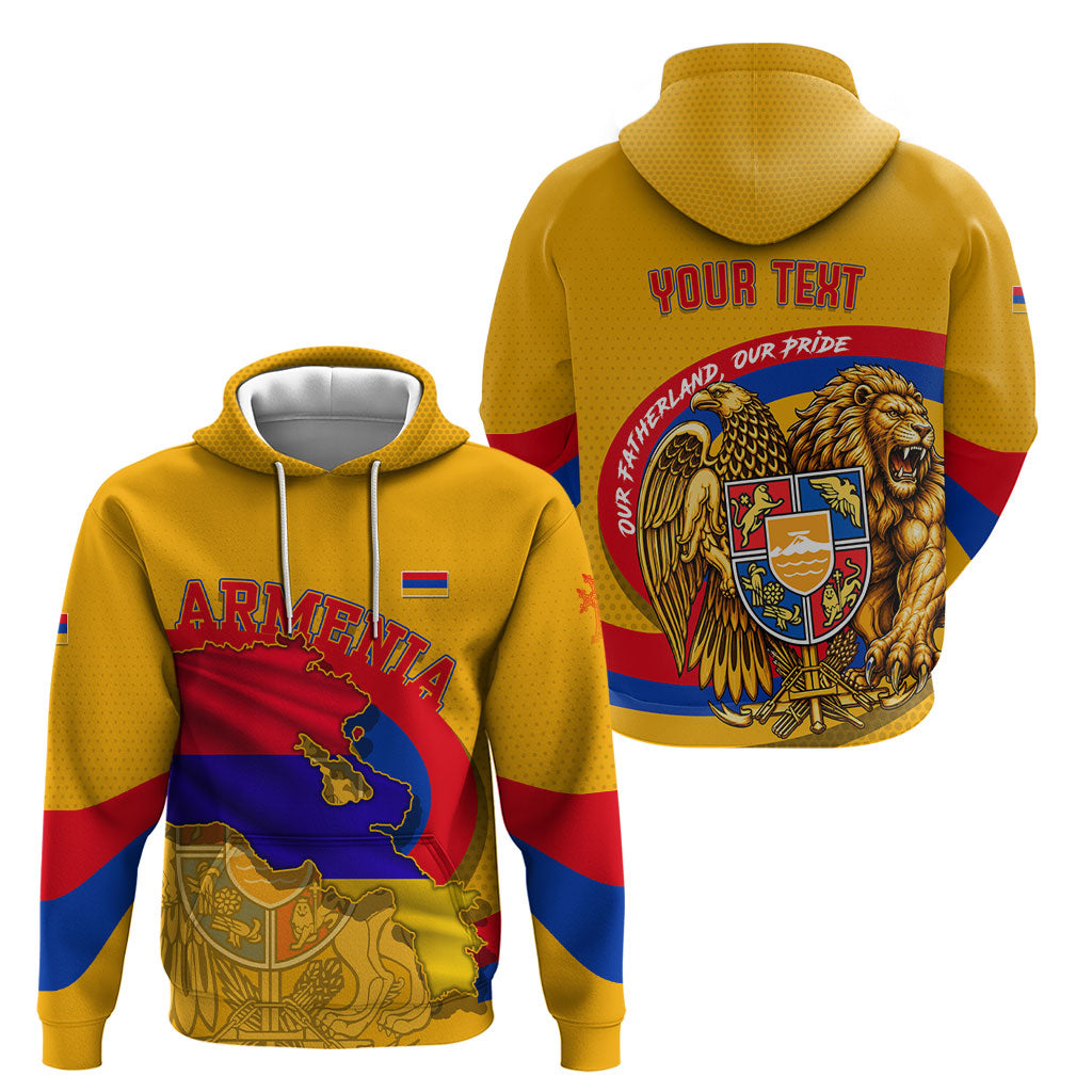 Personalized Armenia Coat Of Arms Hoodie Armenian Flag Map And Patriotic Eagle Lion