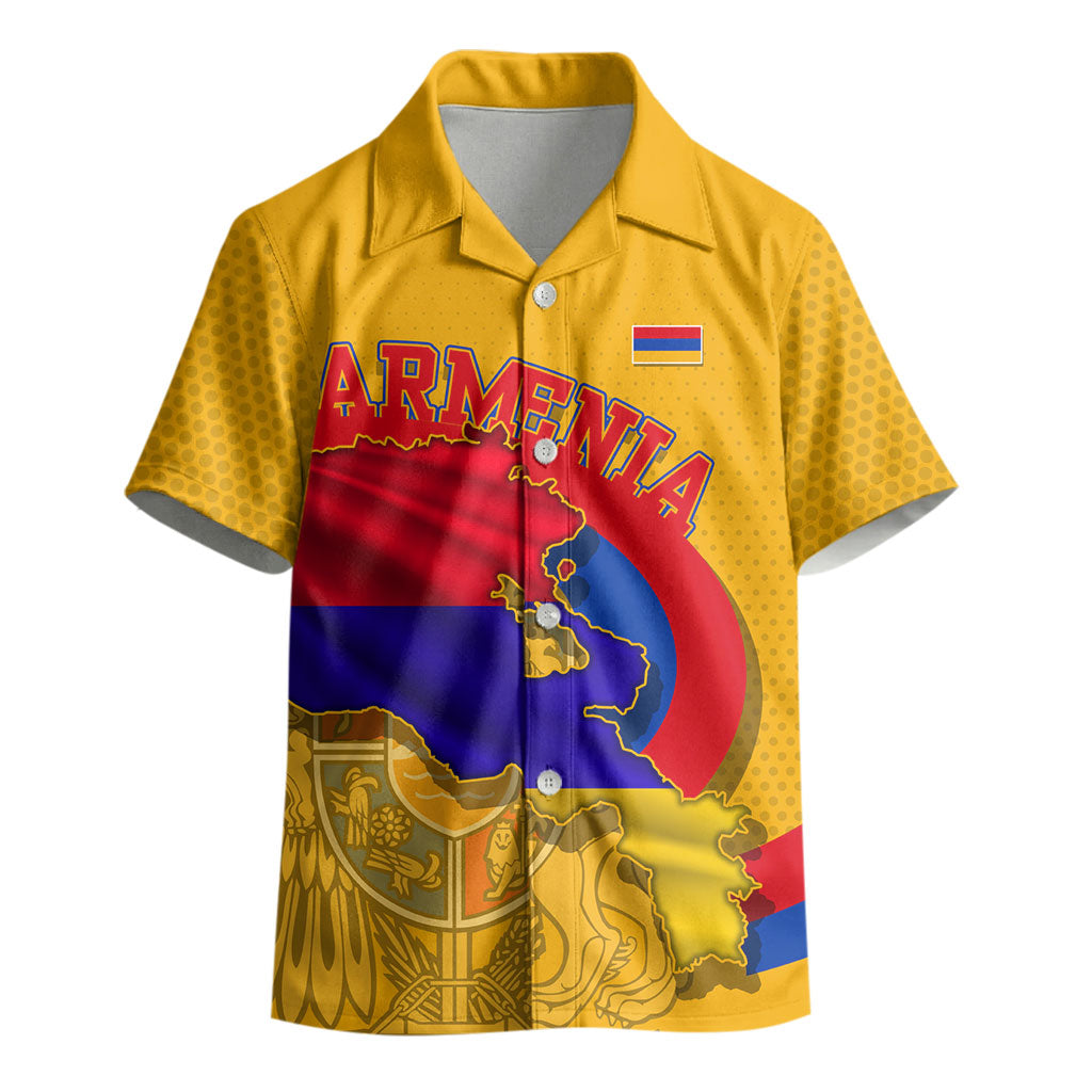 Personalized Armenia Coat Of Arms Kid Hawaiian Shirt Armenian Flag Map And Patriotic Eagle Lion
