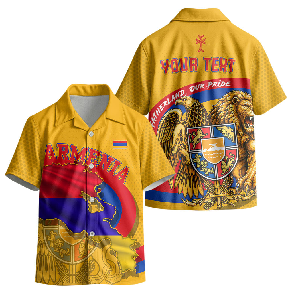 Personalized Armenia Coat Of Arms Kid Hawaiian Shirt Armenian Flag Map And Patriotic Eagle Lion