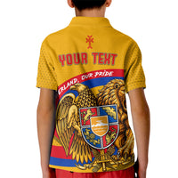 Personalized Armenia Coat Of Arms Kid Polo Shirt Armenian Flag Map And Patriotic Eagle Lion