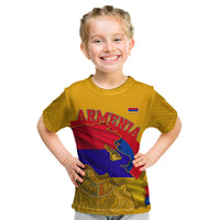 Personalized Armenia Coat Of Arms Kid T Shirt Armenian Flag Map And Patriotic Eagle Lion