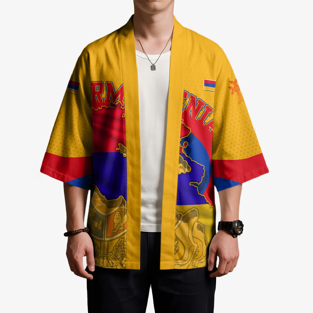 Personalized Armenia Coat Of Arms Kimono Armenian Flag Map And Patriotic Eagle Lion