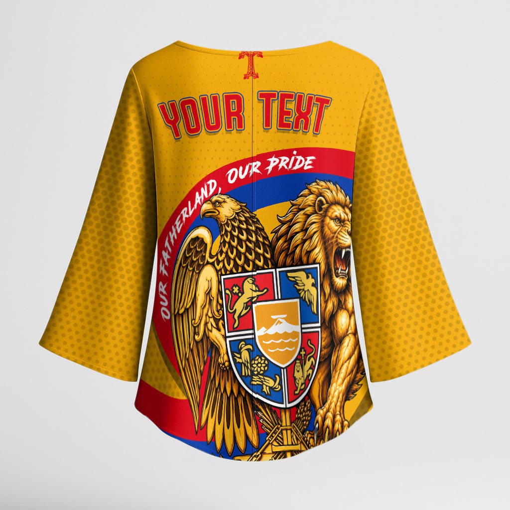Personalized Armenia Coat Of Arms Kimono Sleeve Blouse Armenian Flag Map And Patriotic Eagle Lion