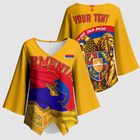 Personalized Armenia Coat Of Arms Kimono Sleeve Blouse Armenian Flag Map And Patriotic Eagle Lion
