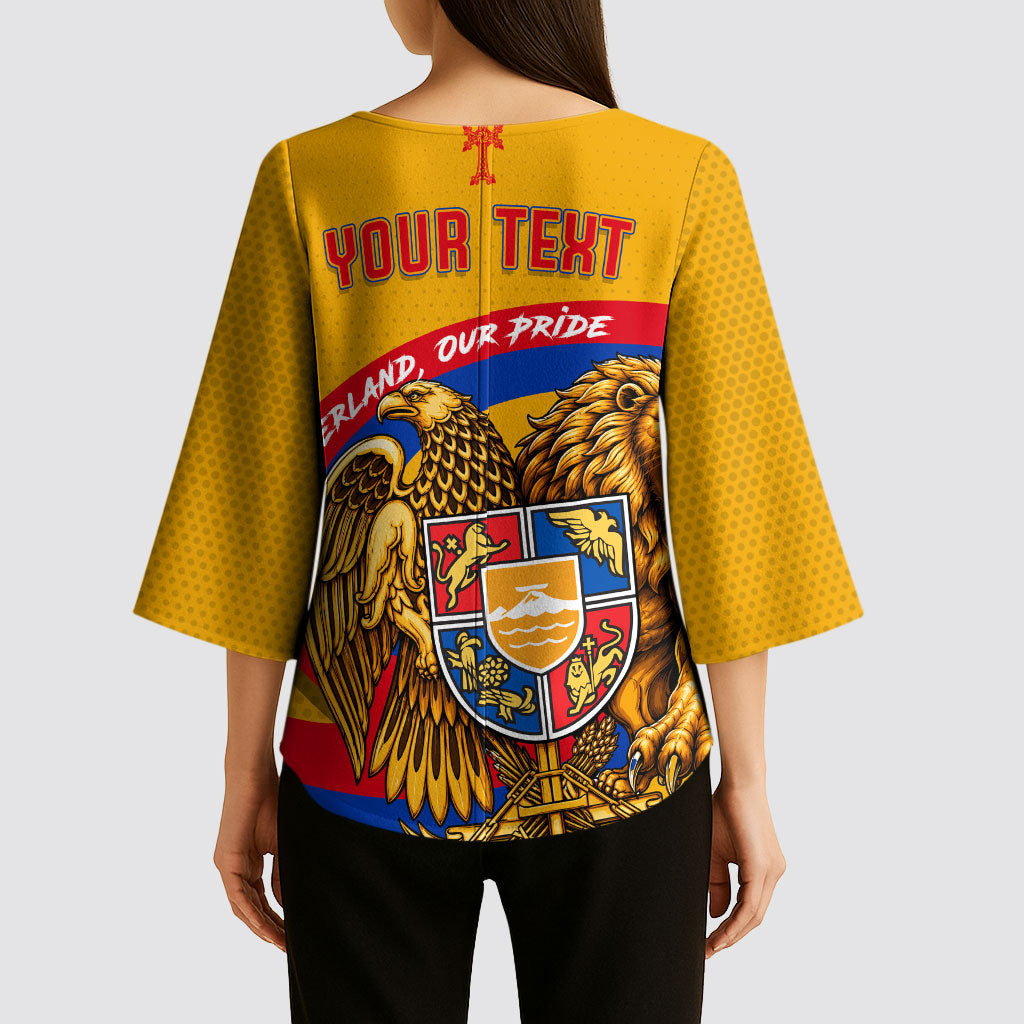 Personalized Armenia Coat Of Arms Kimono Sleeve Blouse Armenian Flag Map And Patriotic Eagle Lion