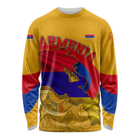 Personalized Armenia Coat Of Arms Long Sleeve Shirt Armenian Flag Map And Patriotic Eagle Lion