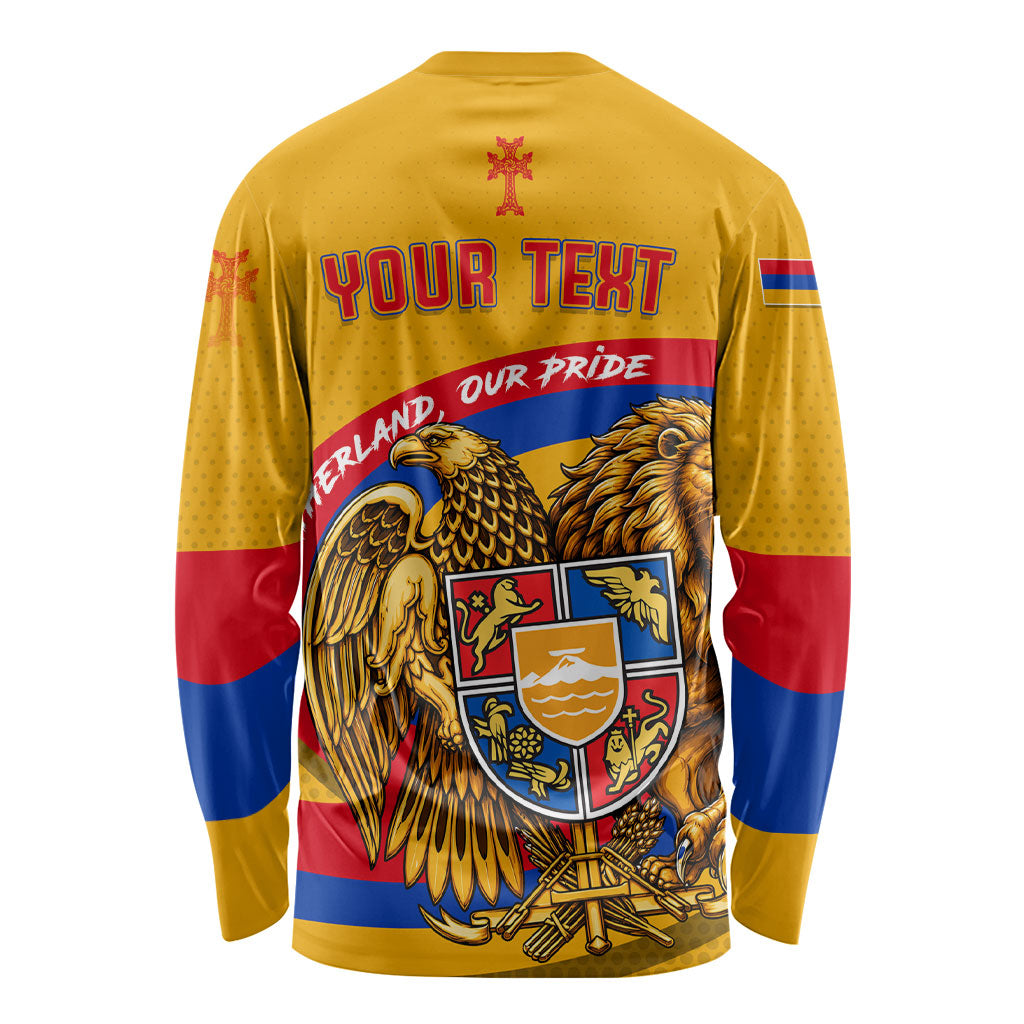 Personalized Armenia Coat Of Arms Long Sleeve Shirt Armenian Flag Map And Patriotic Eagle Lion