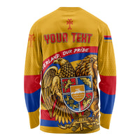 Personalized Armenia Coat Of Arms Long Sleeve Shirt Armenian Flag Map And Patriotic Eagle Lion