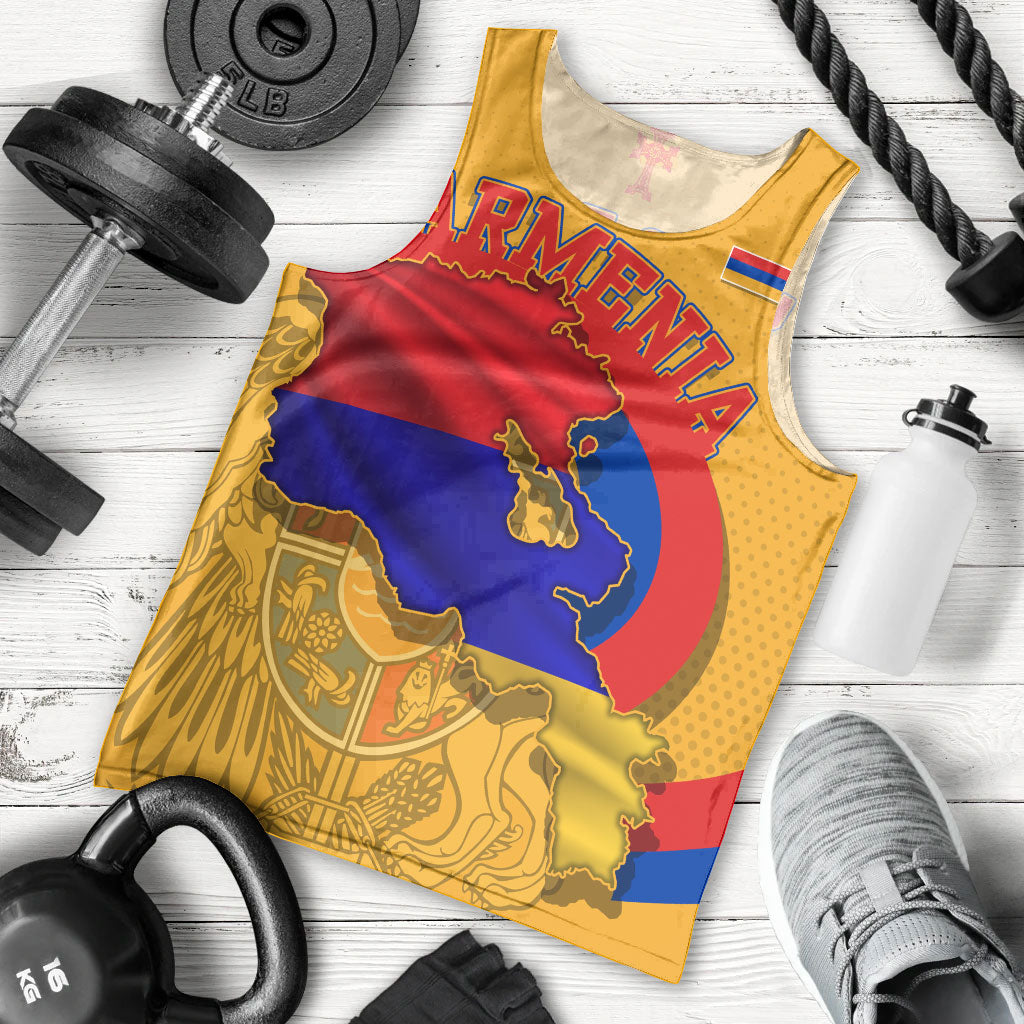Personalized Armenia Coat Of Arms Men Tank Top Armenian Flag Map And Patriotic Eagle Lion