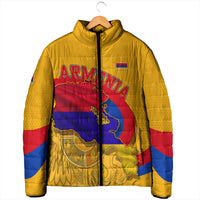 Personalized Armenia Coat Of Arms Padded Jacket Armenian Flag Map And Patriotic Eagle Lion