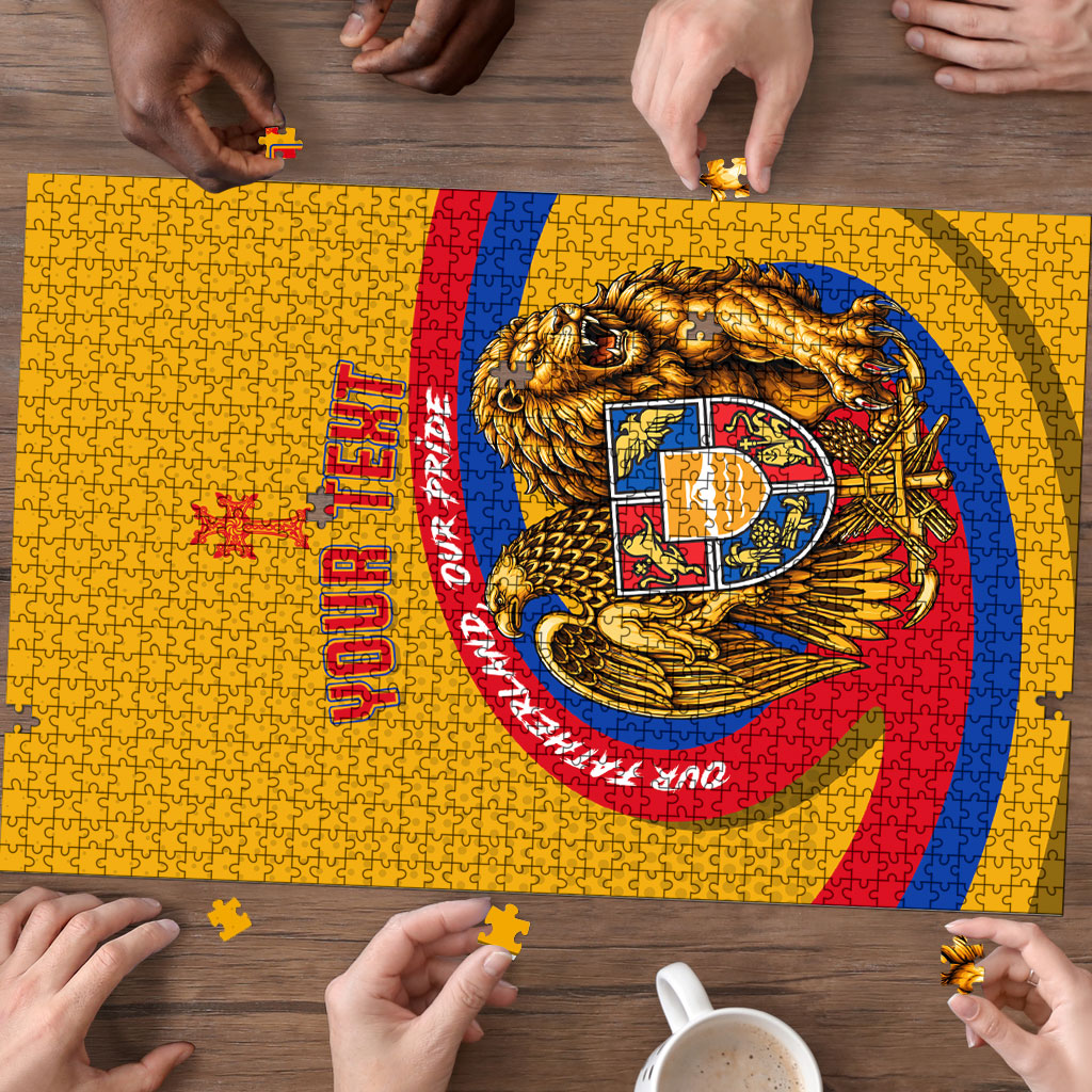 Personalized Armenia Coat Of Arms Puzzle Armenian Flag Map And Patriotic Eagle Lion