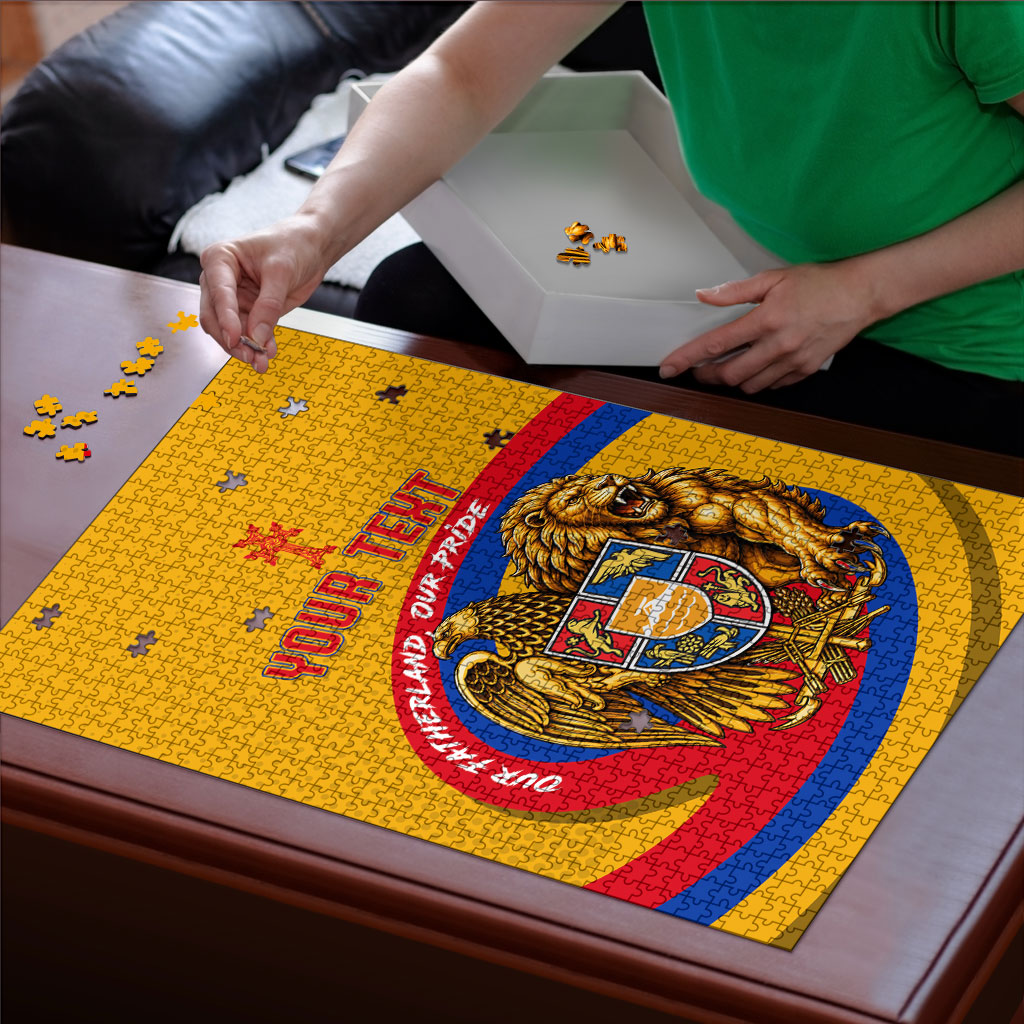 Personalized Armenia Coat Of Arms Puzzle Armenian Flag Map And Patriotic Eagle Lion