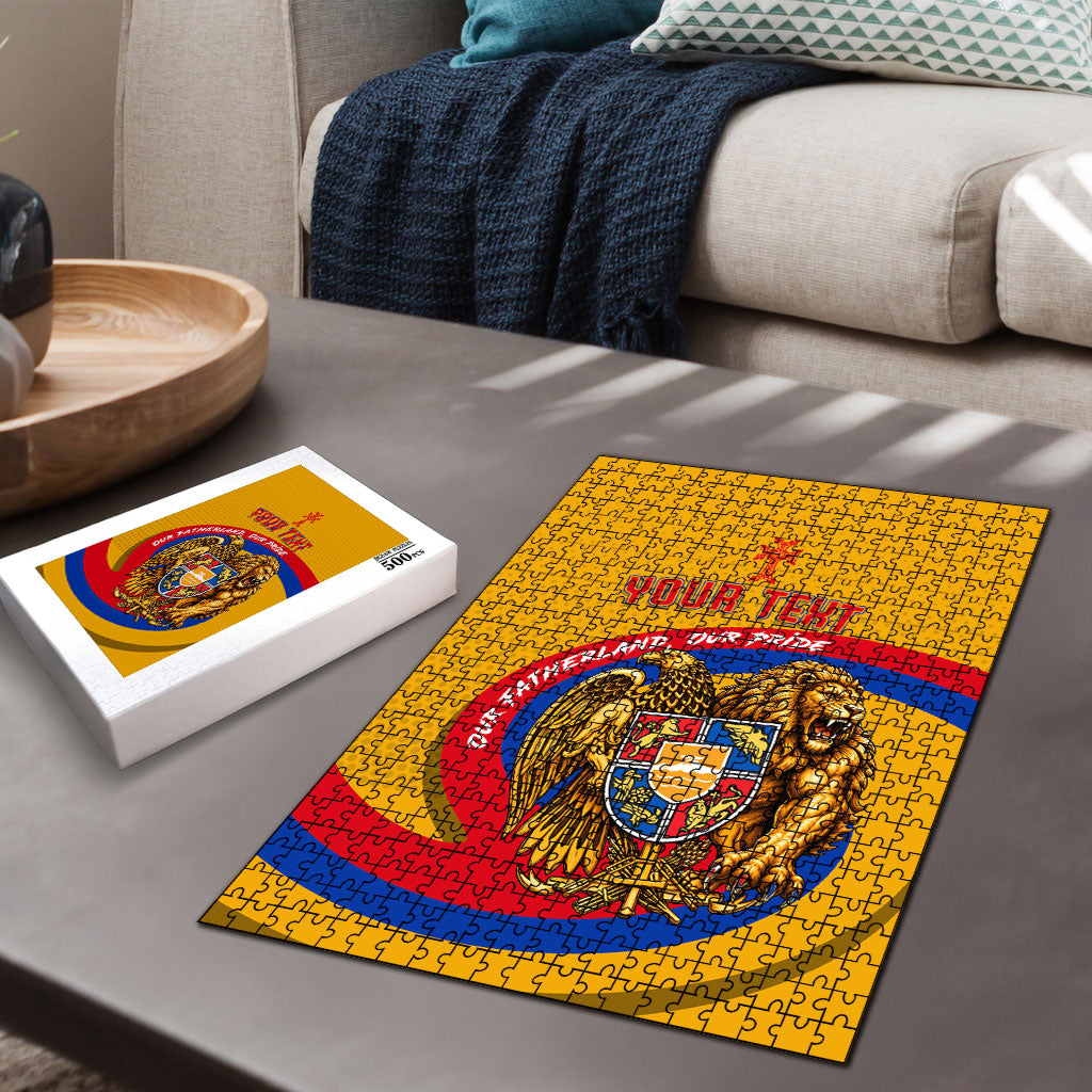 Personalized Armenia Coat Of Arms Puzzle Armenian Flag Map And Patriotic Eagle Lion