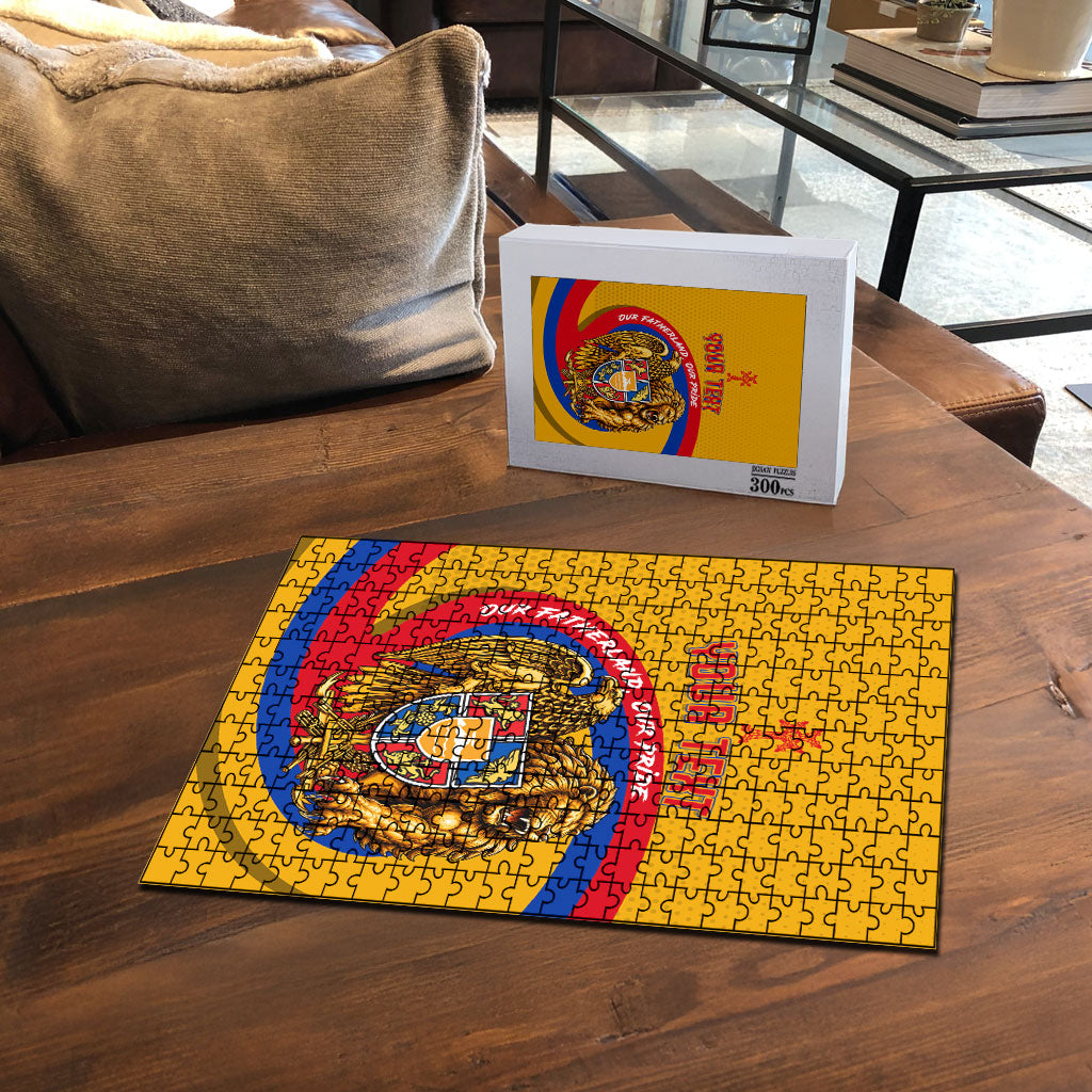Personalized Armenia Coat Of Arms Puzzle Armenian Flag Map And Patriotic Eagle Lion