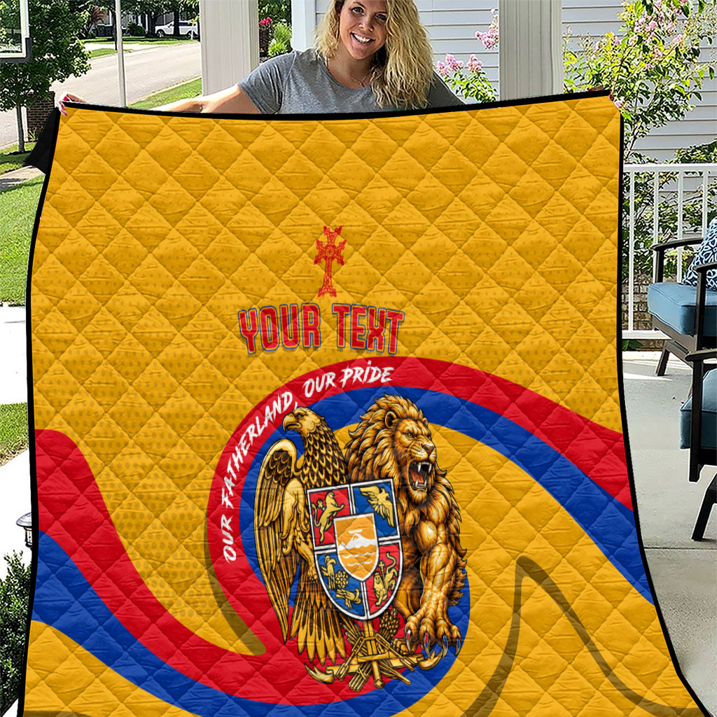 Personalized Armenia Coat Of Arms Quilt Armenian Flag Map And Patriotic Eagle Lion