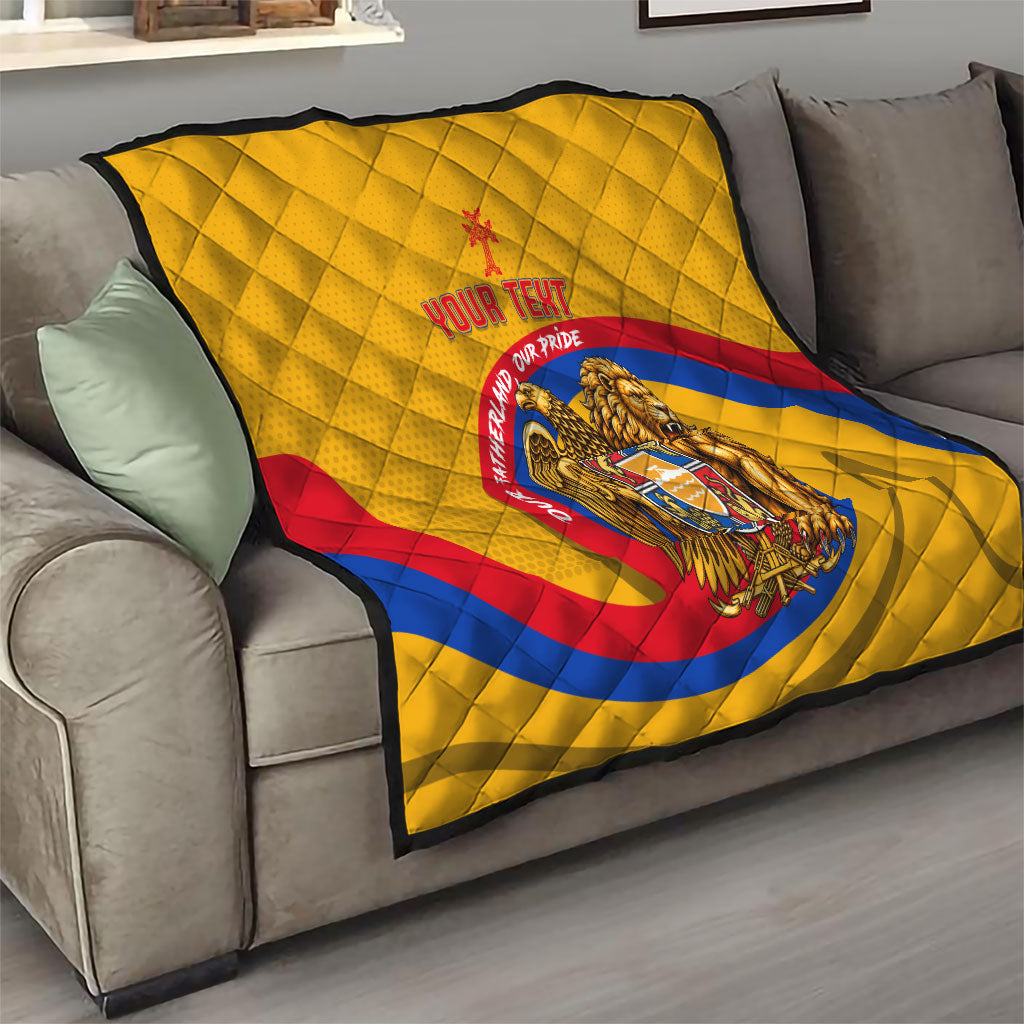Personalized Armenia Coat Of Arms Quilt Armenian Flag Map And Patriotic Eagle Lion