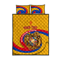 Personalized Armenia Coat Of Arms Quilt Bed Set Armenian Flag Map And Patriotic Eagle Lion