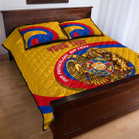 Personalized Armenia Coat Of Arms Quilt Bed Set Armenian Flag Map And Patriotic Eagle Lion