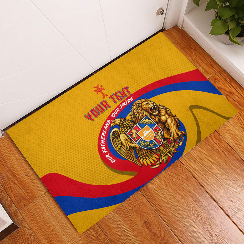 Personalized Armenia Coat Of Arms Rubber Doormat Armenian Flag Map And Patriotic Eagle Lion