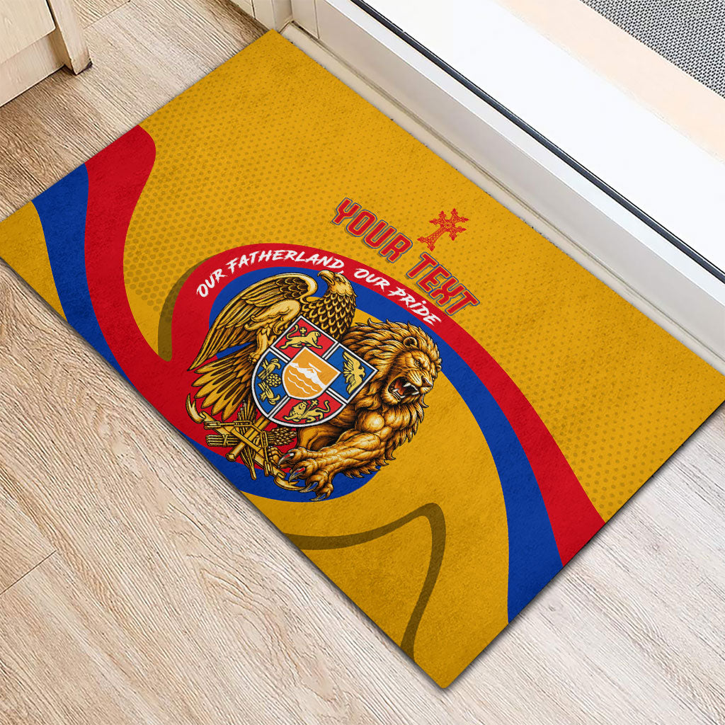 Personalized Armenia Coat Of Arms Rubber Doormat Armenian Flag Map And Patriotic Eagle Lion