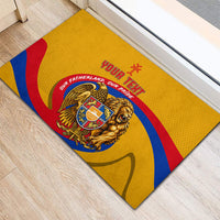 Personalized Armenia Coat Of Arms Rubber Doormat Armenian Flag Map And Patriotic Eagle Lion