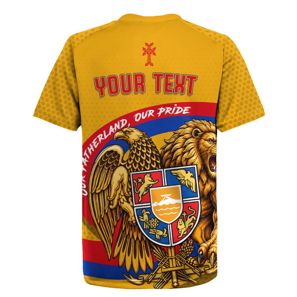 Personalized Armenia Coat Of Arms Rugby Jersey Armenian Flag Map And Patriotic Eagle Lion