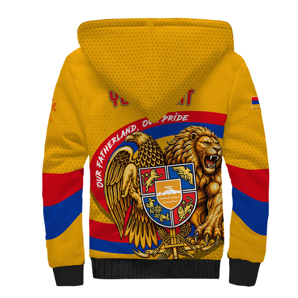 Personalized Armenia Coat Of Arms Sherpa Hoodie Armenian Flag Map And Patriotic Eagle Lion