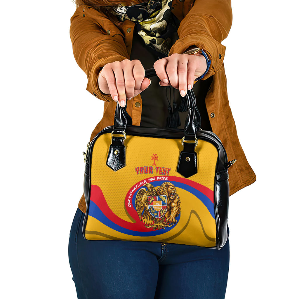 Personalized Armenia Coat Of Arms Shoulder Handbag Armenian Flag Map And Patriotic Eagle Lion