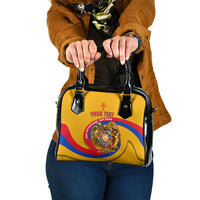 Personalized Armenia Coat Of Arms Shoulder Handbag Armenian Flag Map And Patriotic Eagle Lion